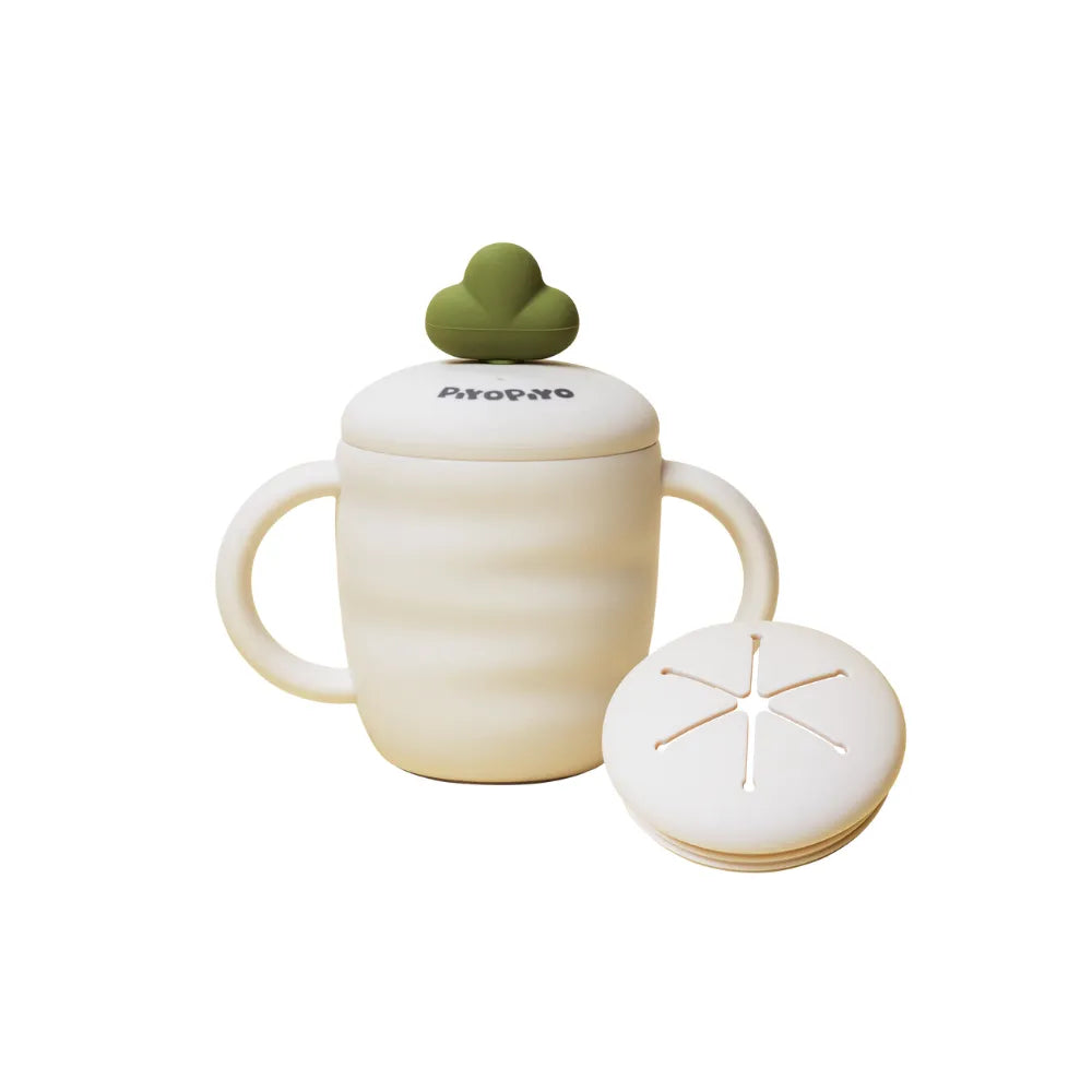 黃色小鴨Piyo Piyo 鉑金矽膠嬰兒零食吸管兩用蘿蔔杯