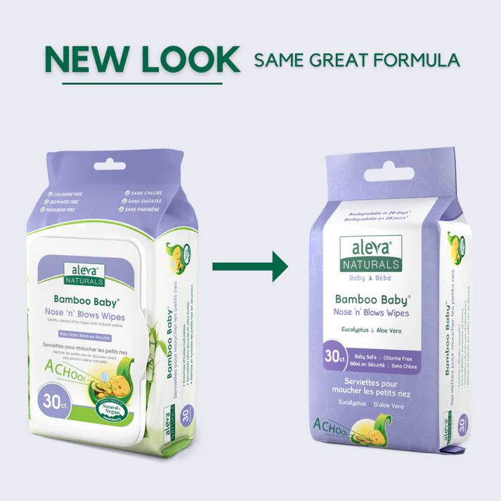 Aleva Naturals Bamboo Baby Nose 'n' Blows 竹纖維鼻腔濕巾 30ct
