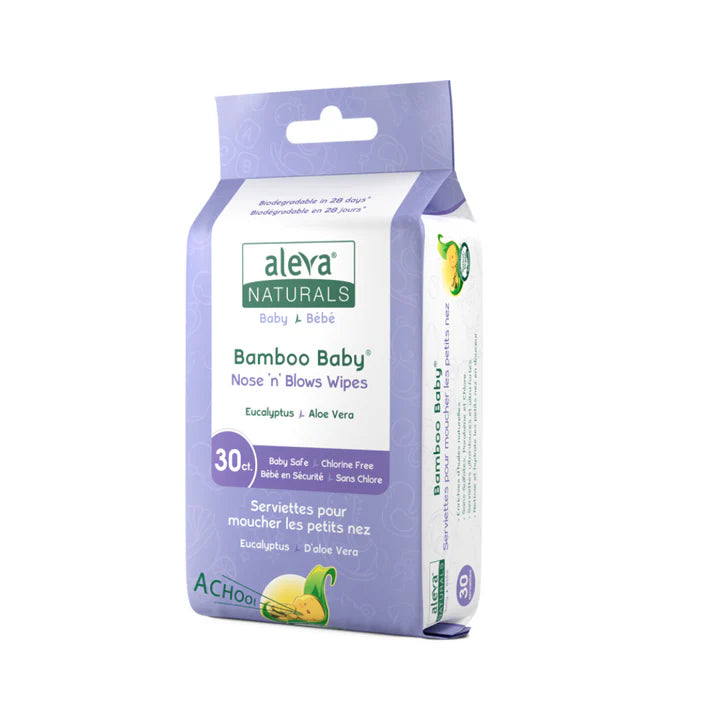 Aleva Naturals Bamboo Baby Nose 'n' Blows 竹纖維鼻腔濕巾 30ct