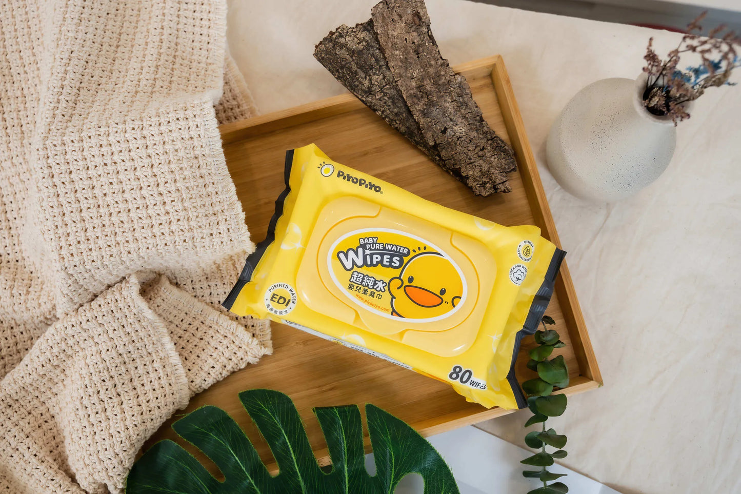 黃色小鴨Piyo Piyo 嬰兒超柔濕紙巾(80抽/包)
