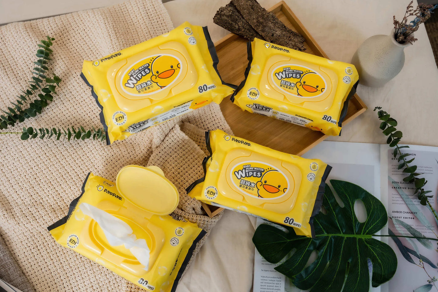 黃色小鴨Piyo Piyo 嬰兒超柔濕紙巾(80抽/包)