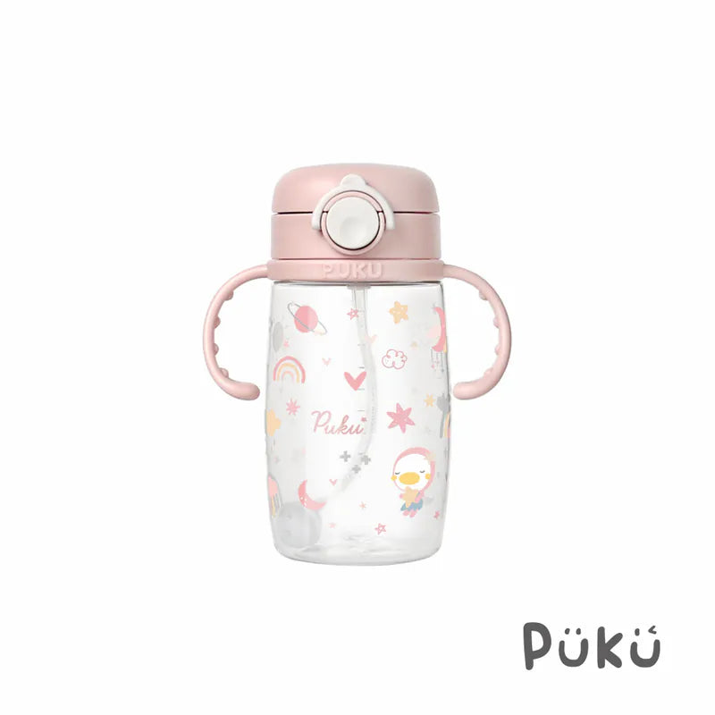 藍色企鵝Puku 飄飄奶蓋Tritan吸管學習水杯330ml