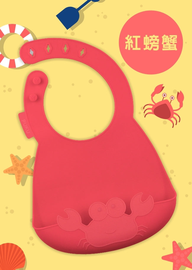 藍色企鵝Puku 果凍Q造型圍兜
