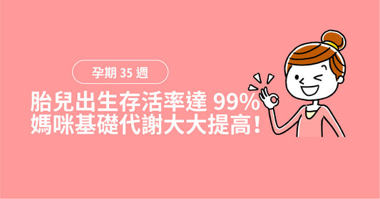 孕期第35週：胎兒出生存活率達99%，媽咪基礎代謝大大提高！