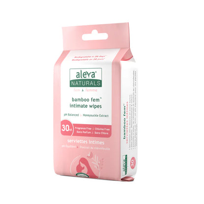 Aleva Naturals Bamboo 竹纖維女性護理濕巾 30ct