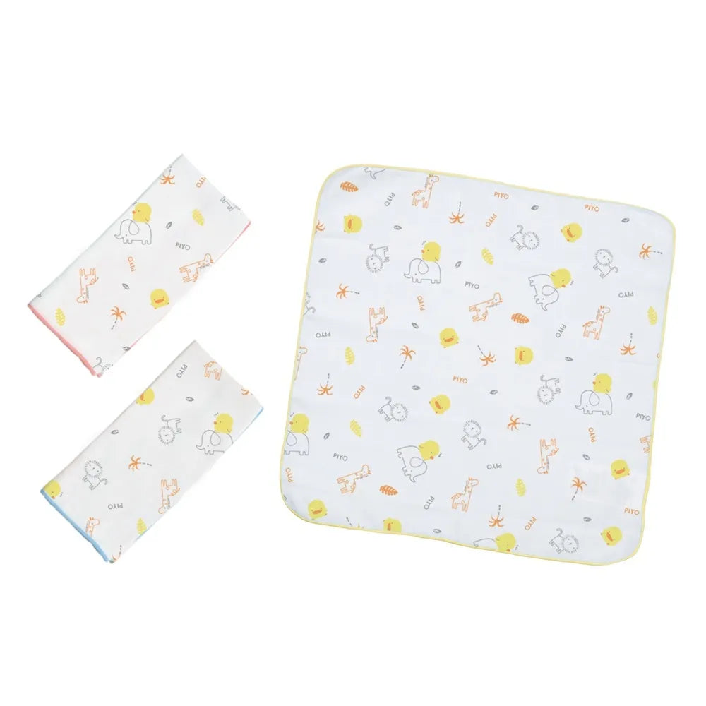 黃色小鴨Piyo Piyo 印花紗布手帕(3入)