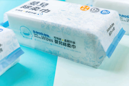 黃色小鴨Piyo Piyo 珍珠紋柔韌升級嬰兒綿柔巾(80抽/包)