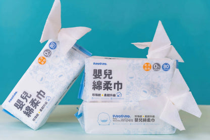 黃色小鴨Piyo Piyo 珍珠紋柔韌升級嬰兒綿柔巾(80抽/包)