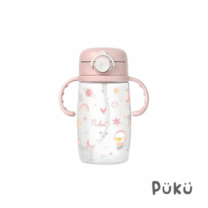 藍色企鵝Puku 飄飄奶蓋Tritan吸管學習水杯330ml