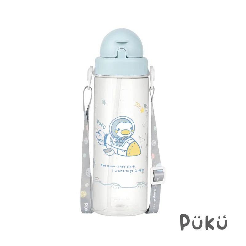 藍色企鵝Puku 飄飄奶蓋Tritan吸管隨身水瓶500ml