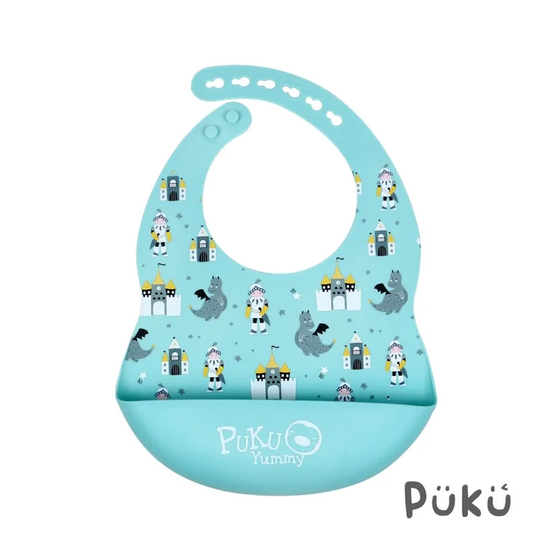 藍色企鵝Puku Yummy矽膠圍兜