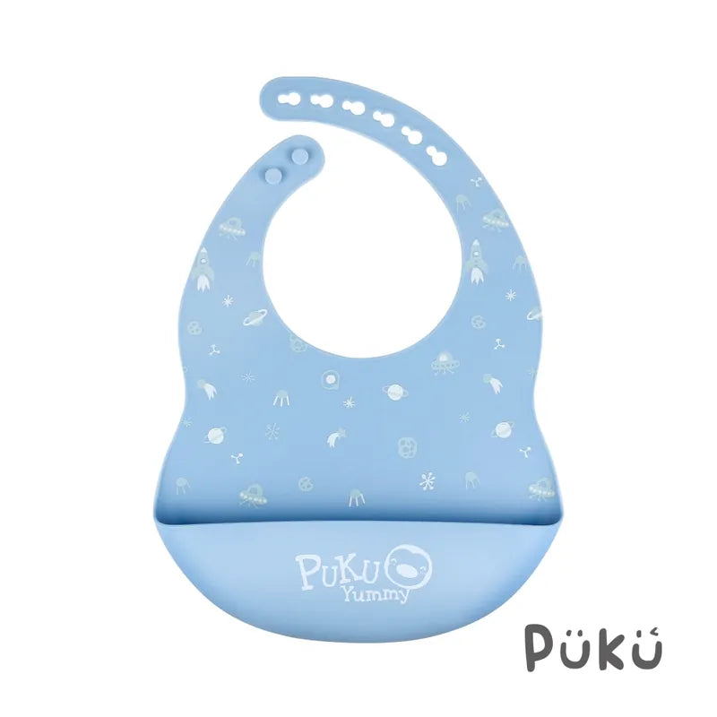 藍色企鵝Puku Yummy矽膠圍兜
